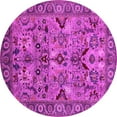 thumbnail image 1 of Ahgly Company Indoor Round Oriental Pink Traditional Area Rugs, 5' Round, 1 of 4
