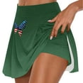 thumbnail image 3 of QATAINLAV Plus Size 4th of July Skort, Women 2024 Summer Fake Two Piece Yoga Shorts American Flag Patriotic Tennis Skirts Deals of The Day Lightning Green M, 3 of 6