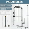 thumbnail image 3 of WOWOW Single Handle Pull Down Sprayer Kitchen Faucet in Polished Chrome with Deck Plate, 3 of 5