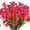 Rose Red, variant on 6 Bundles Artificial Flowers Outdoor UV Resistant Fake Flowers No Fade Faux Plastic Plants Garden Home Wedding Farmhouse Decor(Yellow)