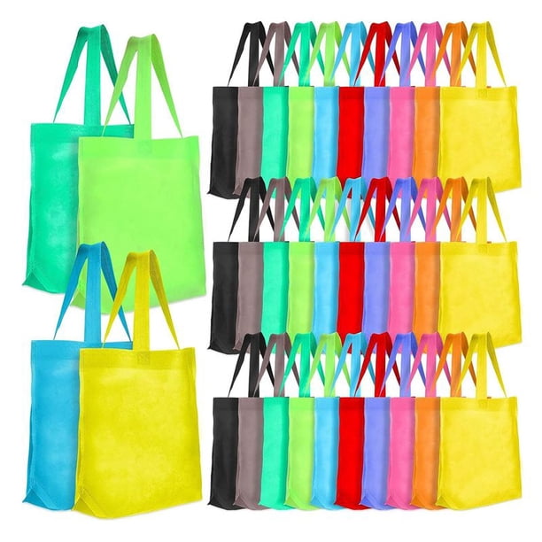 50 Piezas de Bolsas Reutilizables No Tejidas, Regalo Multicolores, Mano Colores en , Tela A Granel para Comestibles