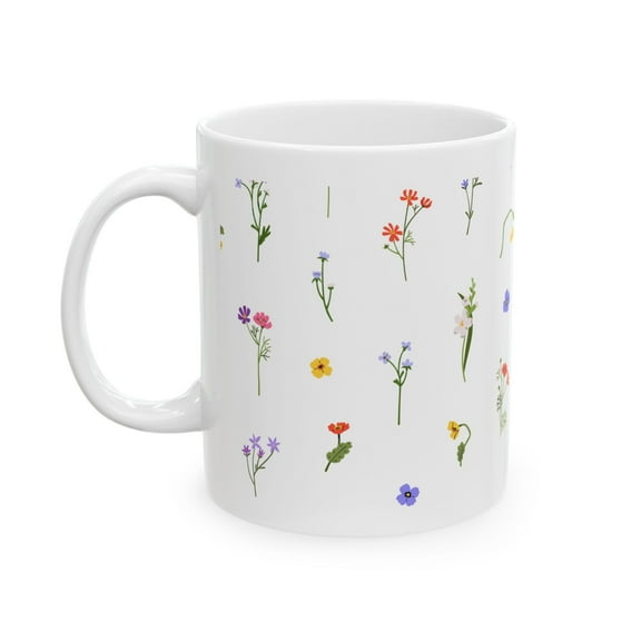 WestConfe Floral Garden Ceramic Mug, Botanical Coffee Cup, Spring-Inspired Gift, Nature Lover's Drinkware, Perfect for Tea and Coffee