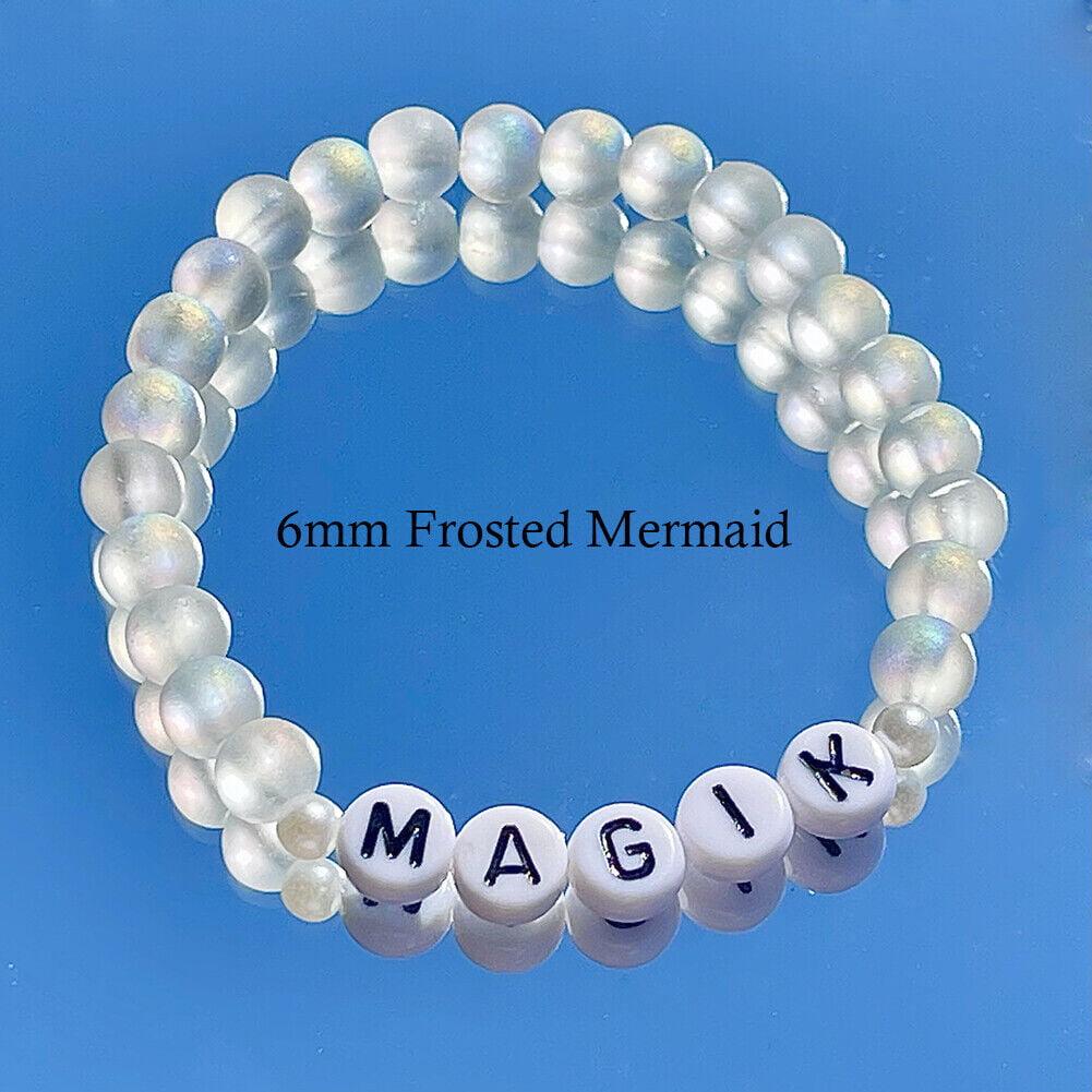 Matte Mystic Aura Round Beads 15 Strand Frosted Mermaid Glass Jewelry  Making