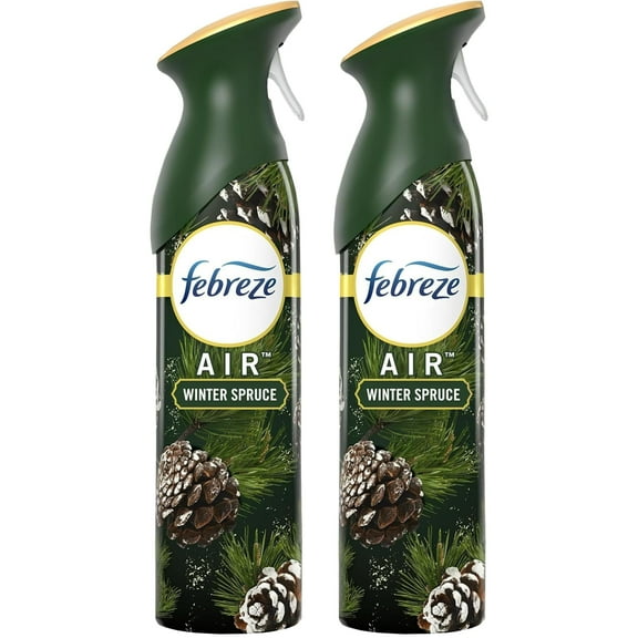 Febreze Air Freshener Winter Spruce, 2 Pack, Christmas Tree Pine Scent, Odor Eliminating Air Freshener Spray for Home and Bathroom, Limited Edition Holiday Collection, 8.8 oz Each