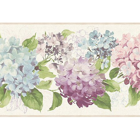 879456 Hydrangea Wallpaper Border - Walmart.com