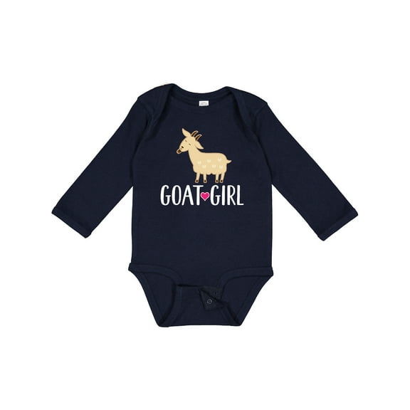 Inktastic Goat Girl Farm Animal Girls Long Sleeve Baby Bodysuit