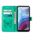 thumbnail image 4 of Moto G Power (2021) Case, Dteck Embossed Butterfly PU Leather Credit Card Slots Wallet Case with Hand Strap for Motorola Moto G Power 2021,Green, 4 of 7