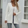 thumbnail image 2 of Knitted Cardigan Sweater Open Front Long Sleeve Soft Comfortable Loose Fit Pure Color Outwear Cozy Fall Winter Fashion Top Cardigan Sweaters for Women, 2 of 2