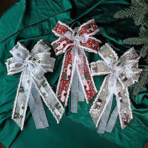 Lazo para Adorno de Árbol de Navidad YUANXCMXG Adorno de Flor Artificial 35 x 21 cm