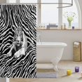 thumbnail image 3 of Manfei Graffiti Tiger Shower Curtain 72Wx72L, Abstract Zebra Print Bathroom Curtain, White Gray, 3 of 5