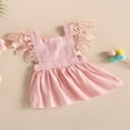 thumbnail image 3 of Enfants Filles Princesse Robe Couleur Unie Mouche Robe Manches, 3 of 8