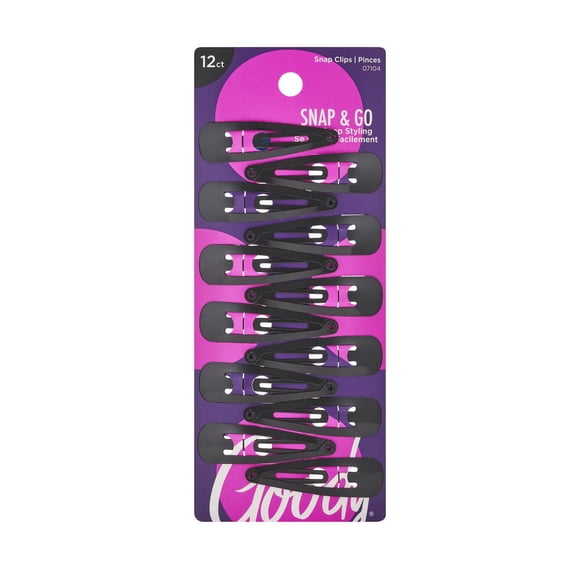 Goody Classics Contour Clips - Black - 12Ct