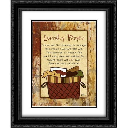 206 Matt - Laundry Prayer Basket 2x Matted 20x24 Black Ornate Framed Art Print by Stimson, Diane
