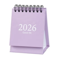 Mini Desk Calendar 2026-2027, January 2026 until July 2027, 19 Months Standing Flip Small Desktop Calendar Twin-Wire Binding with Stickers for Home Office School(1PCS)