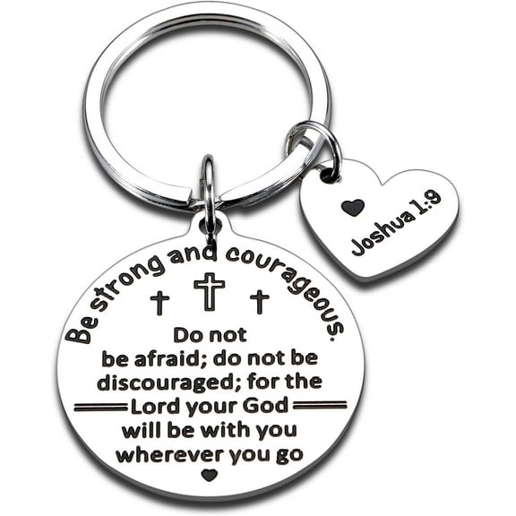 First Communion Gifts Teenage Confirmation Gifts 2025 for Kids Inspirational Bible Keychains Be Strong Pendant Cross for Men Women Baptism Gifts for Catholic