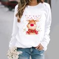 thumbnail image 5 of Sudadera informal con estampado de estrellas y ciervos, Jersey ligero y grueso, amigable con la piel, moda navideña, 5 of 5