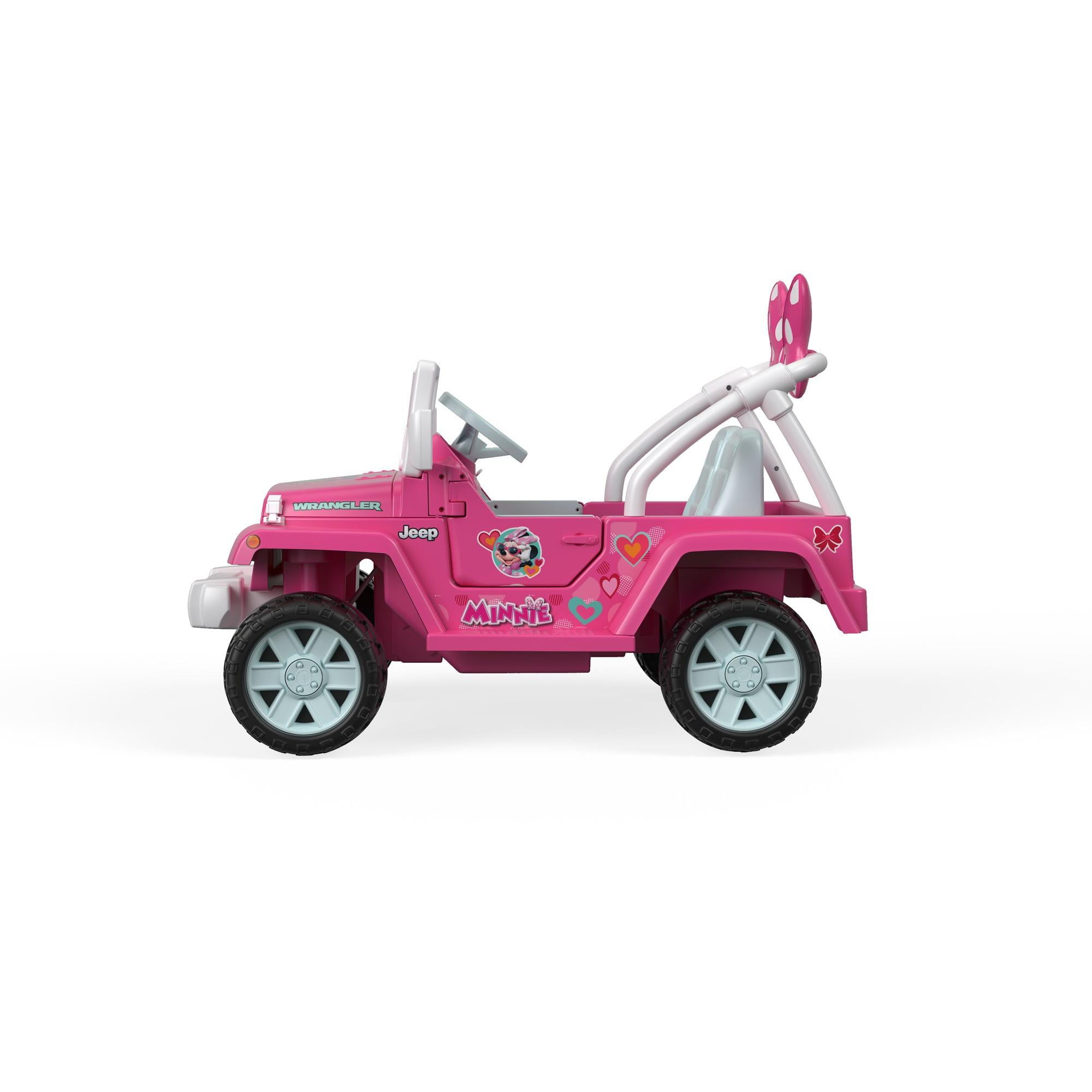 Power Wheels Disney Minnie Mouse Happy Helpers Jeep Wrangler 12V Ride On -  
