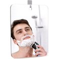 thumbnail image 2 of Anti Fog Shower Mirror, Shaving Mirror with Adhesive, Small Bathroom Mirror, Adhesive Door Mirror, Large Travel Camping Mirror with Suction Cup, 35cm x 25cm, 2 of 5