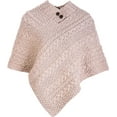 thumbnail image 3 of Aran Woollen Mills 100% Irish Merino Wool Ladies Poncho Cable Knitted Sweater Cape One Size, 3 of 4