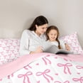 thumbnail image 4 of Feelyou Pink Bow-tie Twin Bedding Sets 7-Piece, Princess Love Heart Bedding Comforter Set, 4 of 8