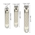 thumbnail image 2 of Unique Bargains 3 Pc Nail Clippers Portable Nail Clipper Set for Nail Care Champagne Stainless Steel, 2 of 7