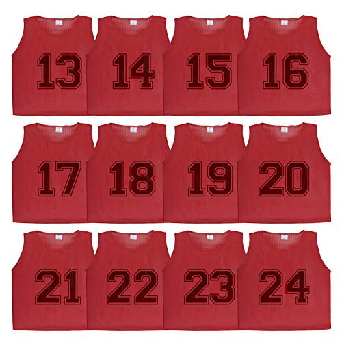 Scrimmage Vest/Pinnies/Team Practice Jerseys with Free Carry Bag. Athllete DURAMESH Set of 12 