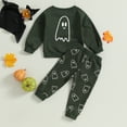 thumbnail image 3 of Okbabeha Baby Toddler Halloween Outfit Boy Girl Funny Ghost Shirt and Pants Long Sleeve Crewneck Sweatsuit Cute Clothes, 3 of 7