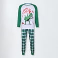 thumbnail image 3 of Ensemble de Pyjama Familial 2 Pcs Col Ras du Cou Imprimé Dinosaure Tenue Quotidienne (Vert P Papa), 3 of 9