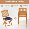 thumbnail image 3 of Topcobe Outdoor Folding Chairs with Seat Cushions Set of 2, Outdoor Patio Furniture for Garden Backyard Pool Deck-Navy, 3 of 8