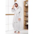 thumbnail image 3 of GFDYREE Men's Warm Fleece Robe with Hood, Plaid Big and Tall Bathrobe, 3 of 7