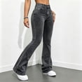 thumbnail image 6 of BODOAO Flare Jeans for Women High Waisted Denim Pants with Fitted Hip and Thigh Wide Flared Leg Classic Five Pocket Bell Bottom Silhouette Casual Everyday Jeans Grey M, 6 of 7