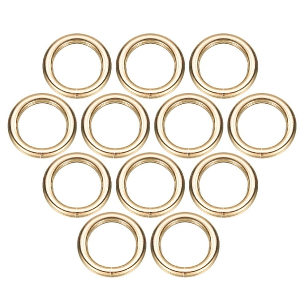 Uxcell 32 Pcs Anillo O Hebilla 15mm/0.6" ID 3.8mm Grosor para Bolsas, Dorado Claro