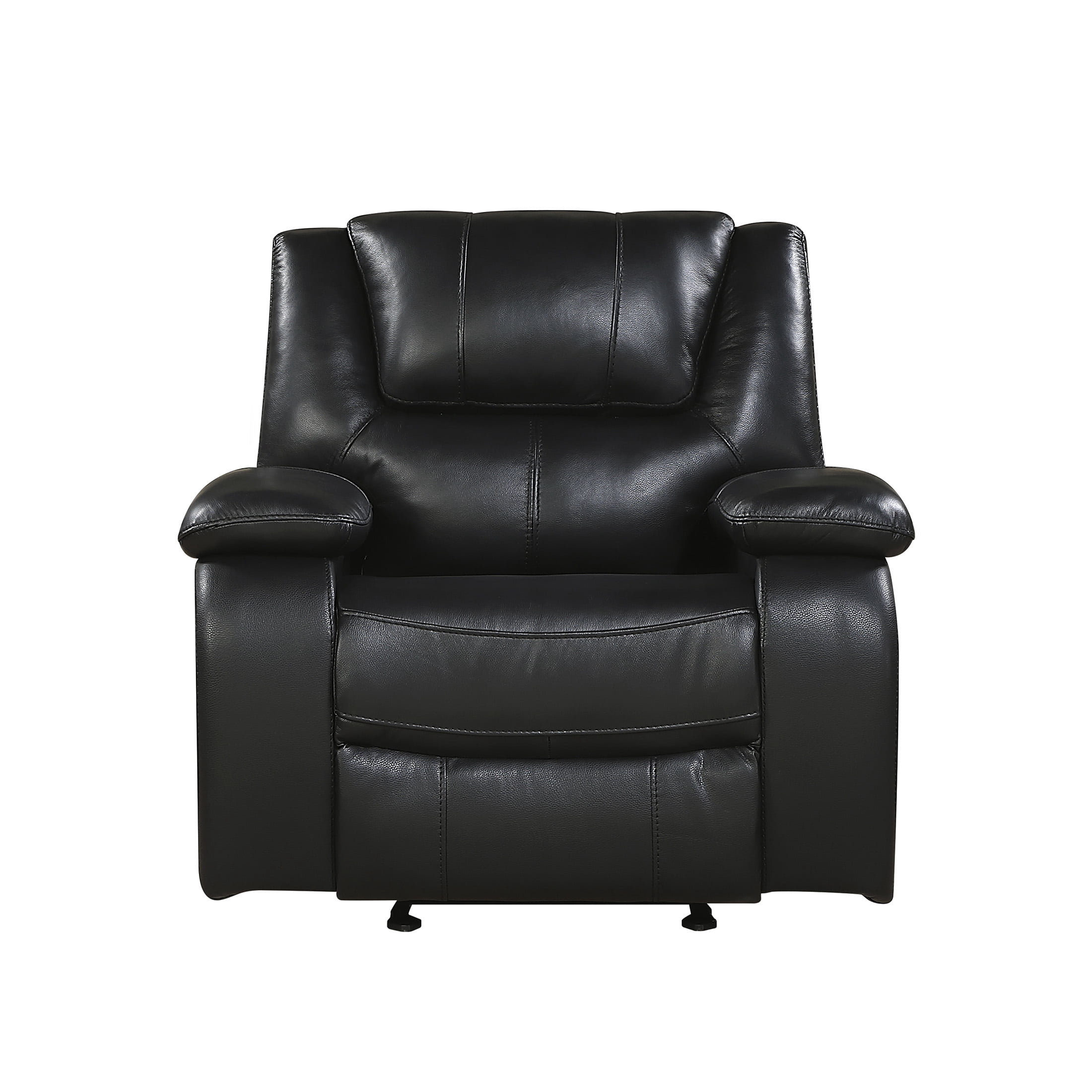 OakvillePark Arlisse Leather Match Manual Glider Reclining Chair, Black