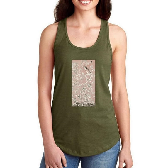 Blush Chinoiserie I Racerback Tank Women -Naomi McCavitt Designs, Female XX-Large
