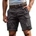 thumbnail image 2 of Men Cargo Shorts with Pockets Knee Length Lightweight Cargo Shorts for Golf Outdoor Work Shorts (Dark Gray L), 2 of 6