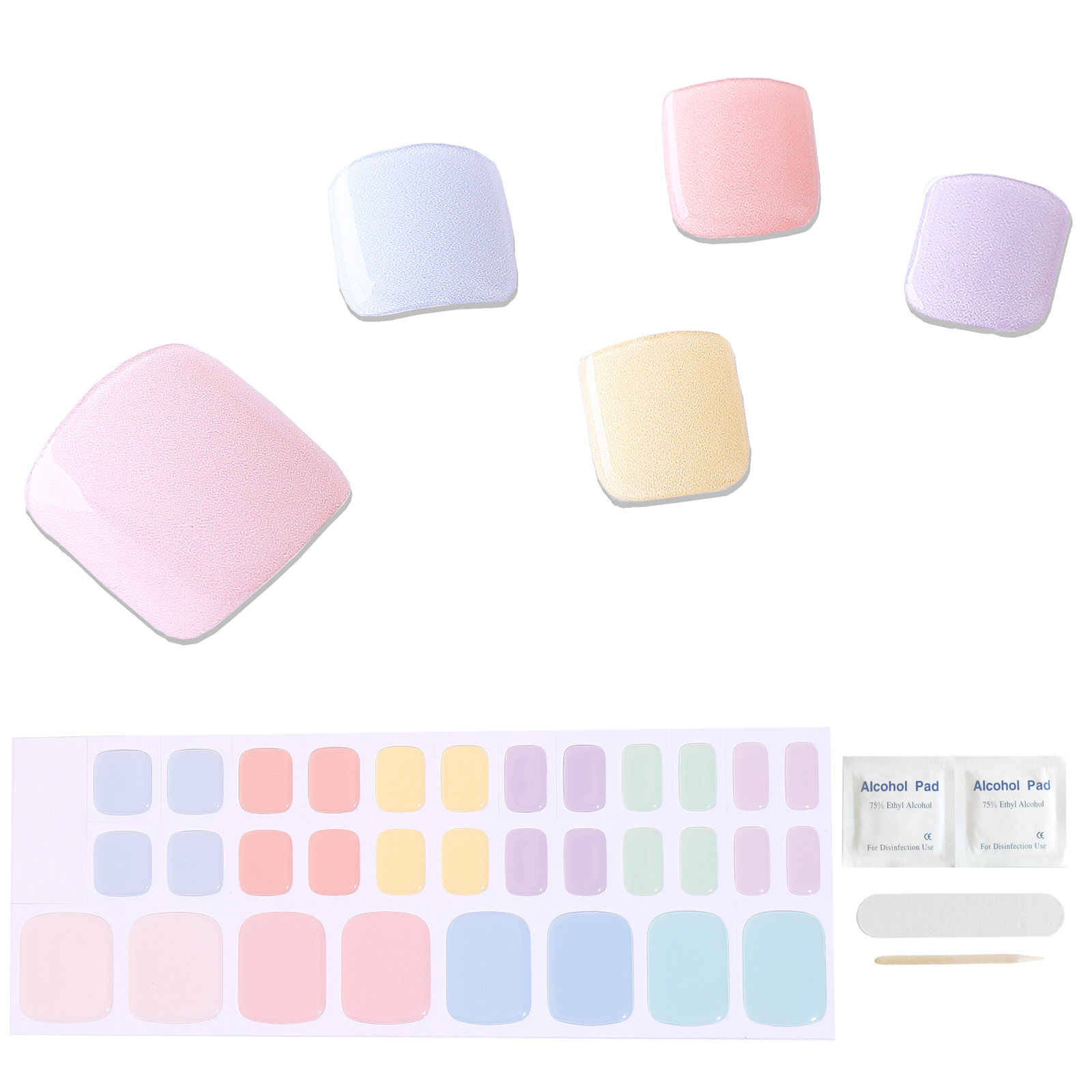 Toe Nail Stickers Nail Decoration SemiCure Gel Nail Stickers Toe Nails Manicure DecalsMacaron