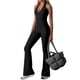 thumbnail image 3 of Mono Deportivo de Yoga para Mujer, Sin Mangas, con Escote en V, Ribete de Encaje y Cuello Halter, con Medias Acampanadas. Negro M, 3 of 10