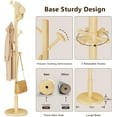 thumbnail image 2 of Solid Wood Coat Rack Freestanding Coat Tree with 10 Hooks, Standing Coat Rack Clothes Jacket Hanger Stand with Sturdy Rounded Base for Entryway,Living,Bedroom (Natural wood color), 2 of 16
