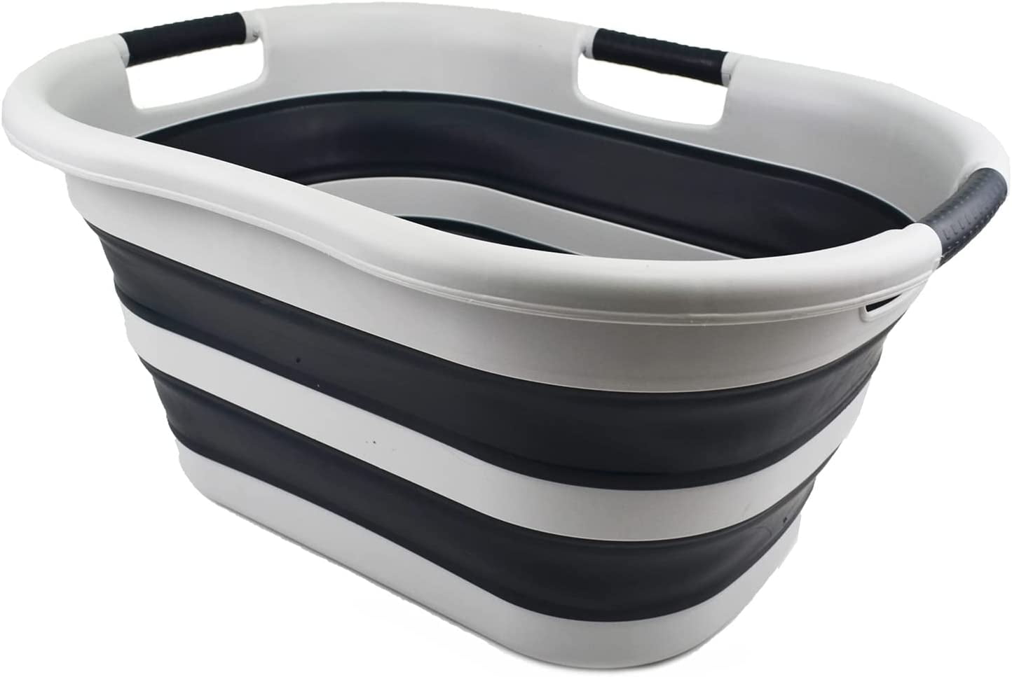 SAMMART 40L (10.5 gallon) Collapsible Plastic Laundry Basket - Foldable Pop Up Storage Container / Organizer - Portable Washing Tub - Space Saving Hamper / Basket