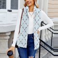 thumbnail image 6 of Women's Retro Printed Fashionable Warm Fleece Cardigan Vest Coat, Open Front Sleeveless Jacket for Unique Layering and Stylish Comfort,Blue,L, 6 of 6