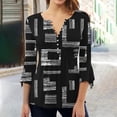 thumbnail image 1 of Hauts Décontractés pour Femmes Mode T-shirt d'Été pour Femmes à Col en V Manches 3/4 Imprimé Blouse Décontractée T-shirt pour Femmes Manches 3/4 en Liquidation, 1 of 5