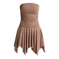 thumbnail image 5 of Madden NYC Women's Ruched Strapless Handkerchief Mini Dress, Sizes XXS-XXL, 5 of 5