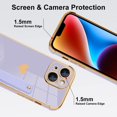 thumbnail image 3 of Designed for iPhone 14 Plus Case with Strap Stand Love Hearts Design for Women Girl, Plating with Wristband Kickstand Camera Lens Protection Bumper for iPhone 14 Plus 6.7"-Purple, 3 of 12