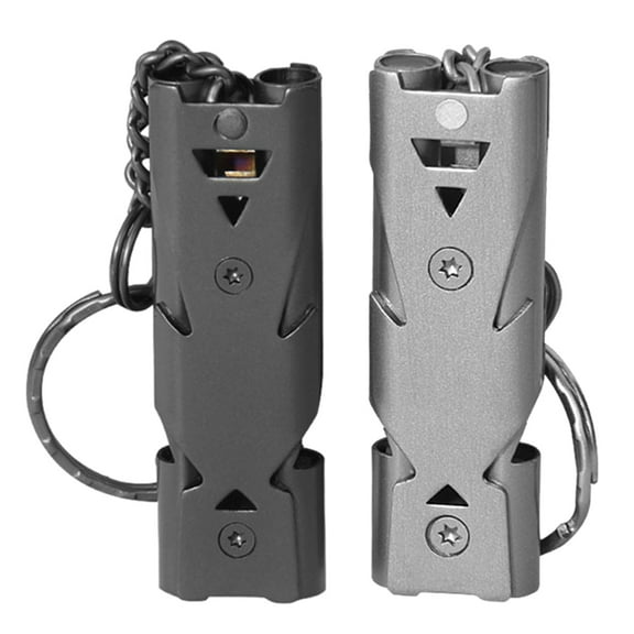 RYUJNDK 2 Pcs Survival Whistles Stainless Steel Louds Whistles Double Tube Whistles Outdoor Tool for Women and Men