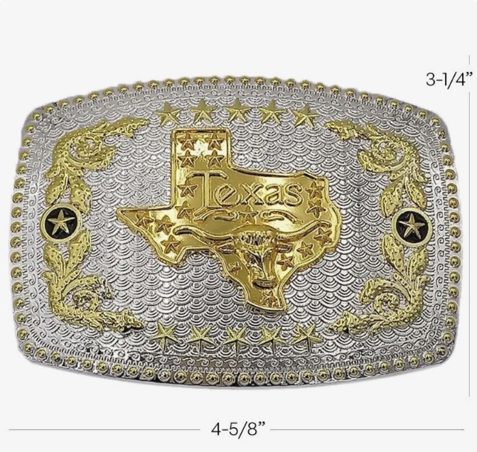 Poker Belt Buckle Big Silver Buckle Texas‎ Rodeo Women\'s Men\'s Twisted Rope Texas Buckle | Montana Silversmiths main image 3