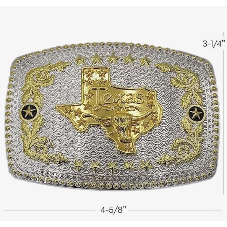 Oversize BIG TEXAS State Flag Western Belt Buckle Silver  display picture 2
