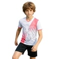 thumbnail image 4 of LIIPEE Summer Outfits For Boys Athleisure Fashion Graphic Short Sleeve Tees Solid Color Shorts 2 Piece Set Kids Quick Drying Breathable Sports Outfit Sets,11-12 Years, 4 of 6