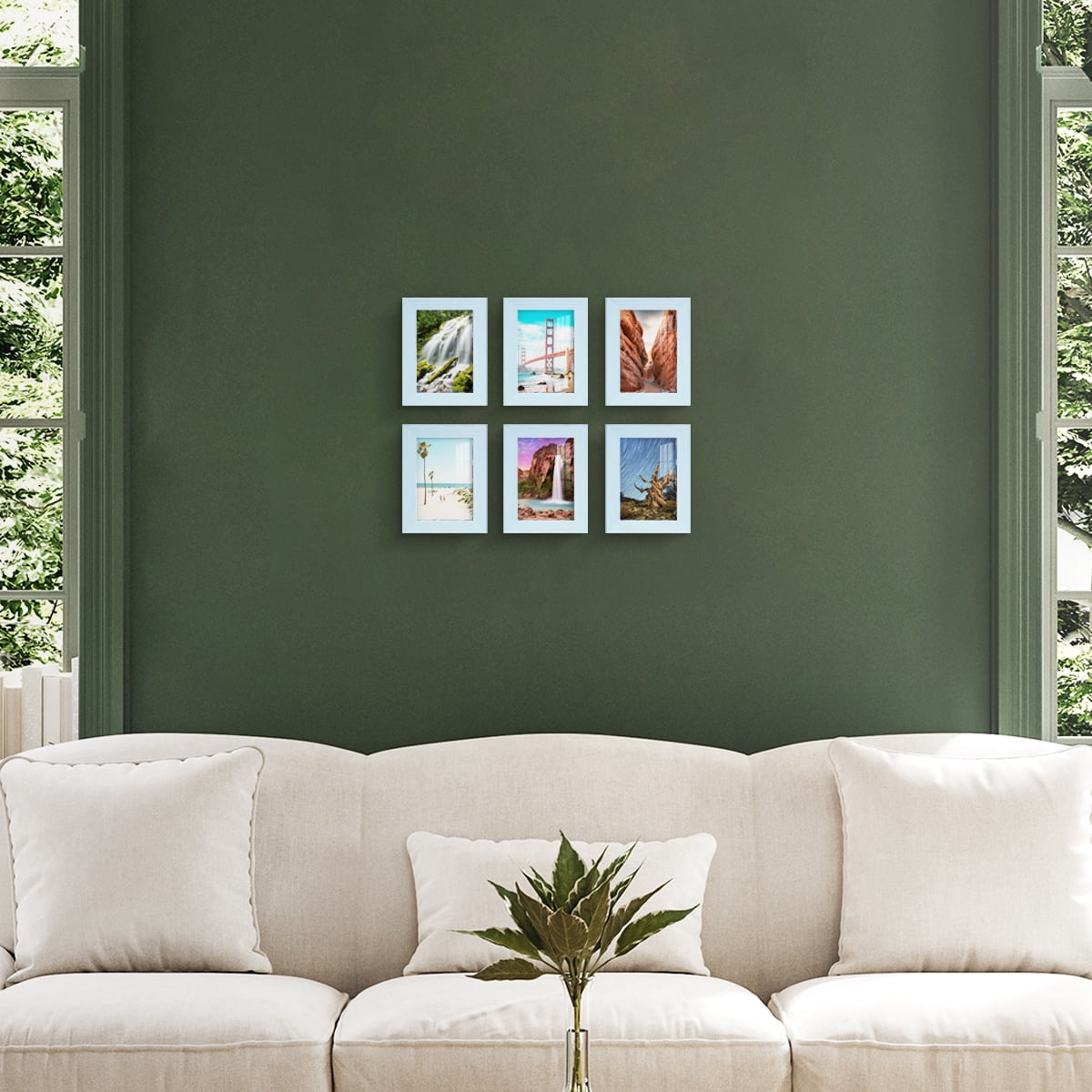 Wexford Home Textured 3.5" x 5" Blue Picture Frame (Set of 6)