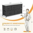 thumbnail image 2 of Aukfa 5 Drawer Dresser,Wide Chest of Drawers for Bedroom with Metal Frame for TV,Black, 2 of 6