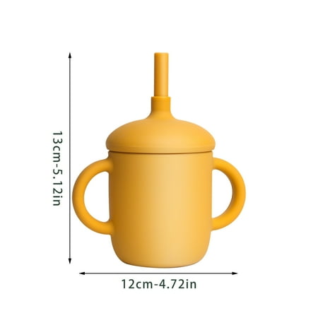 

Haykey Kitchen Utensils Straw Cup Silicone Learning Drinking Cup Anti-Fall High Temperature Resistant Children S Straw